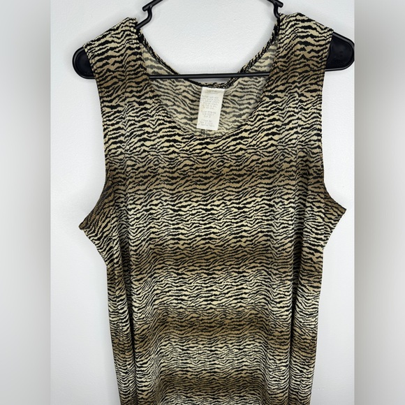 Vintage Animal Print Maxi Dress Sz 22 Made in USA - Picture 2 of 5